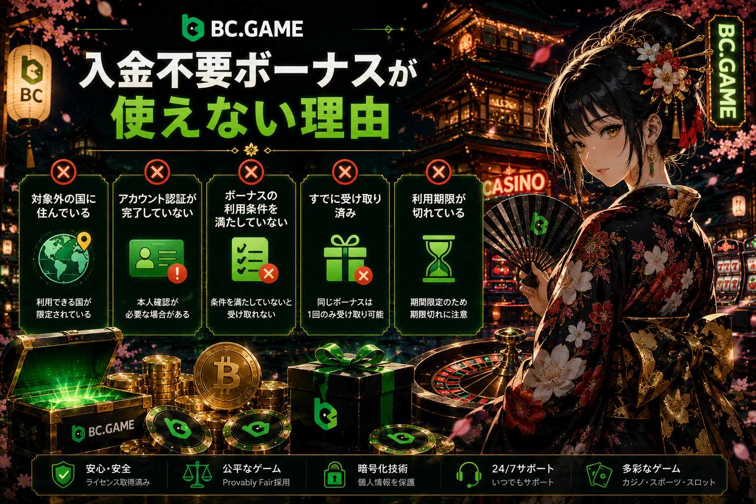 BC Game 入金不要ボーナスが使えない理由